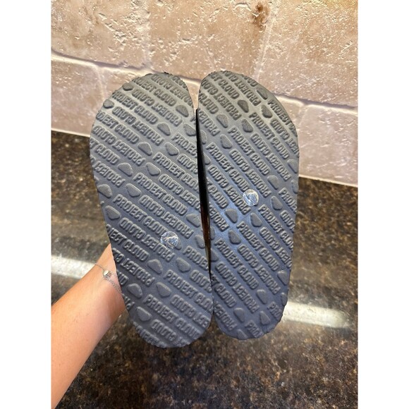 Project Cloud Memory Foam Black Leather Sandals NEW Size 7 - Picture 5 of 6